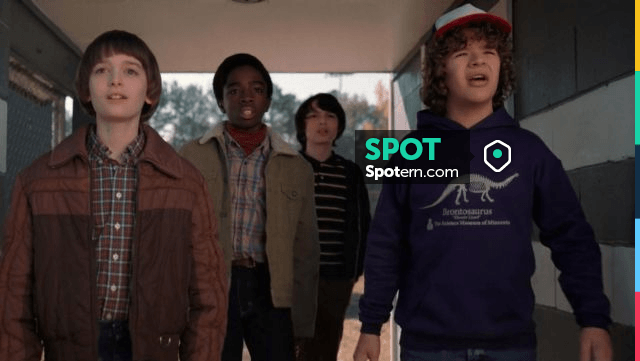 Brontosaurus Blue Hoodie worn by Dustin Henderson Gaten Matarazzo as seen in Stranger Things Season 2 Episode 1 Spotern