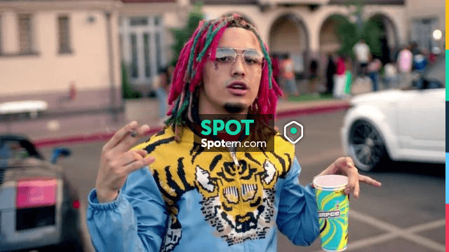 Louis vuitton Orange Trunk Backpack of Lil Pump on the Instagram account  @lilpump