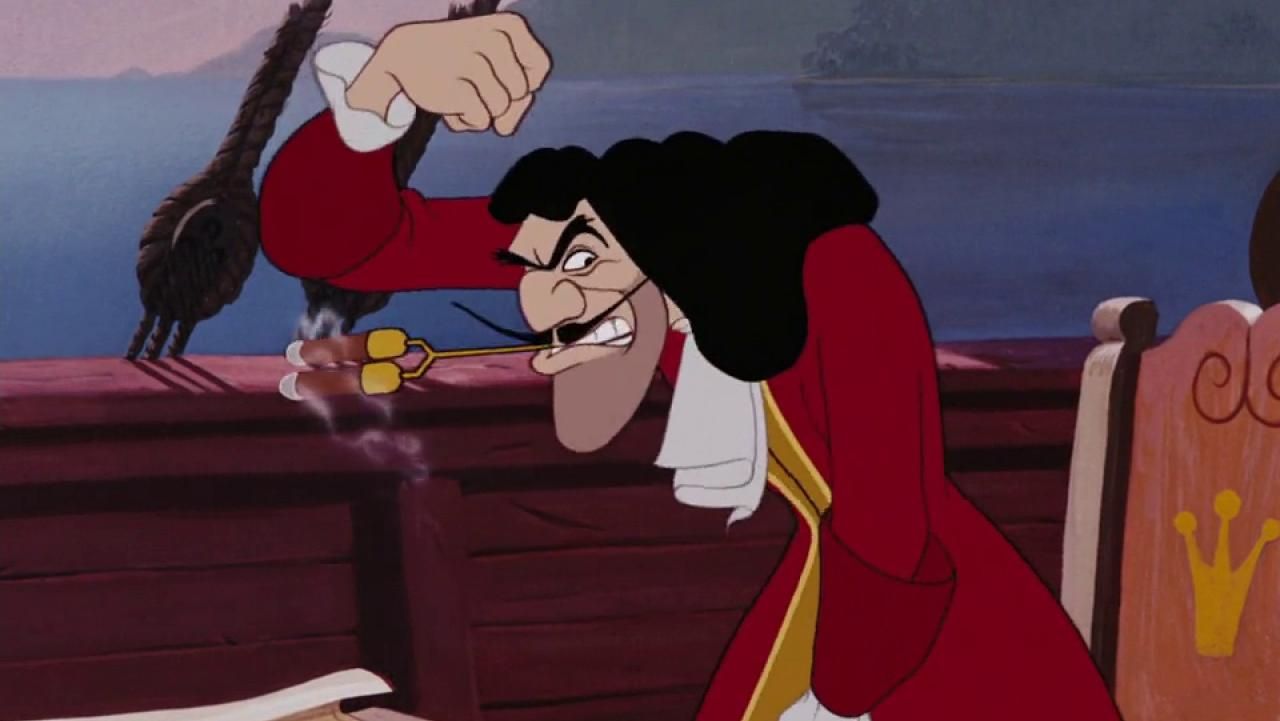 The wig of Captain Hook in the animated Peter Pan.