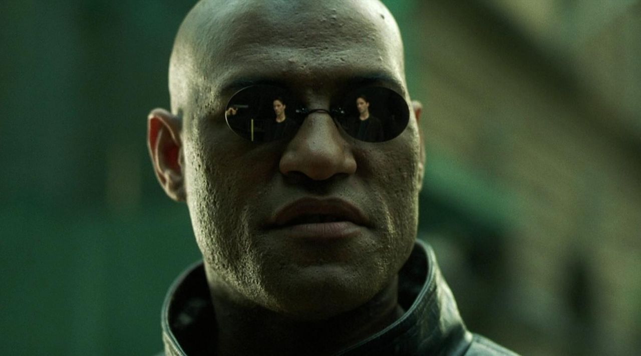 The sunglasses of Morpheus (Laurence Fishburne) in the Matrix.