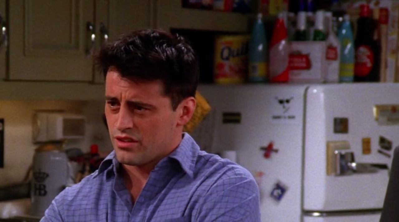 The pack of beers Stella Artois on the fridge in Joey and Chandler in ...