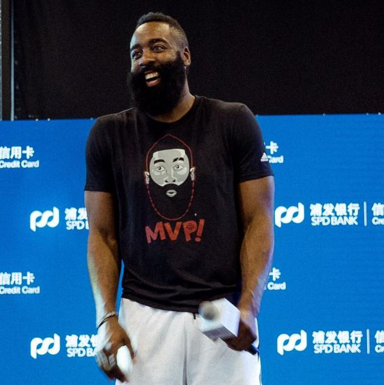 Adidas Harden MVP Black Tee worn by James Harden on his Instagram