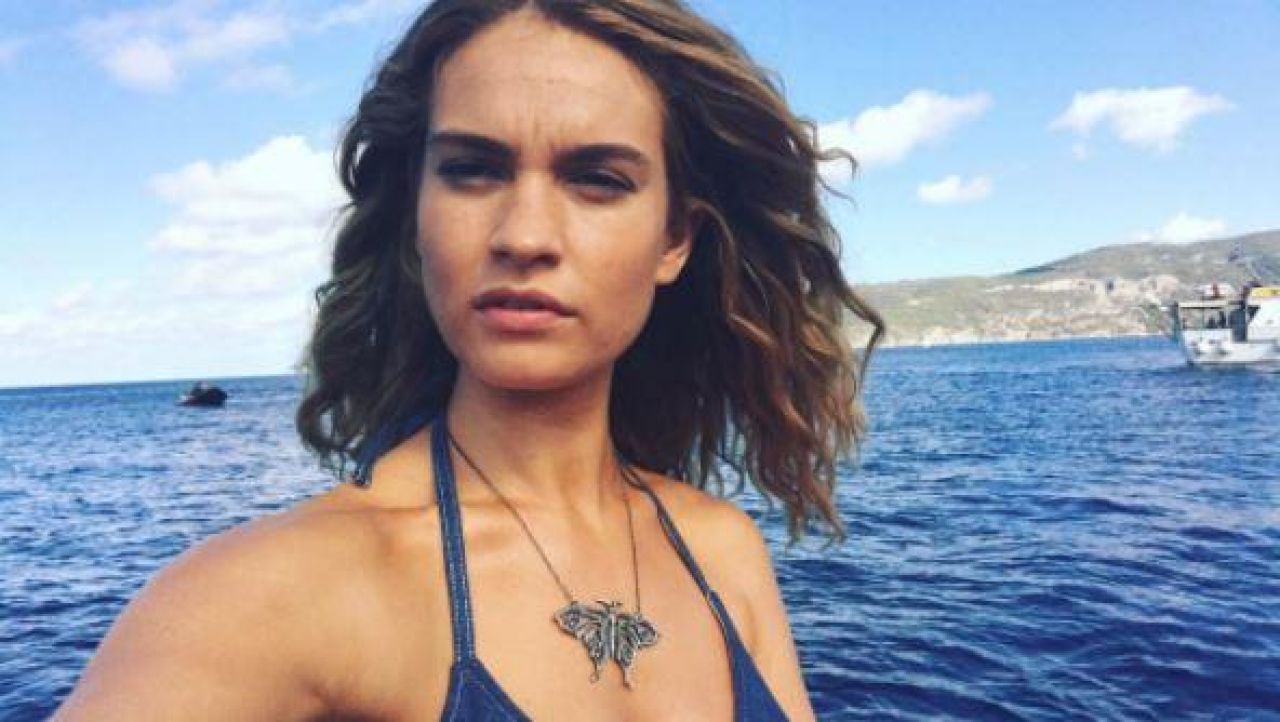Butterfly necklace worn by young Donna (Lily James) as seen in Mamma