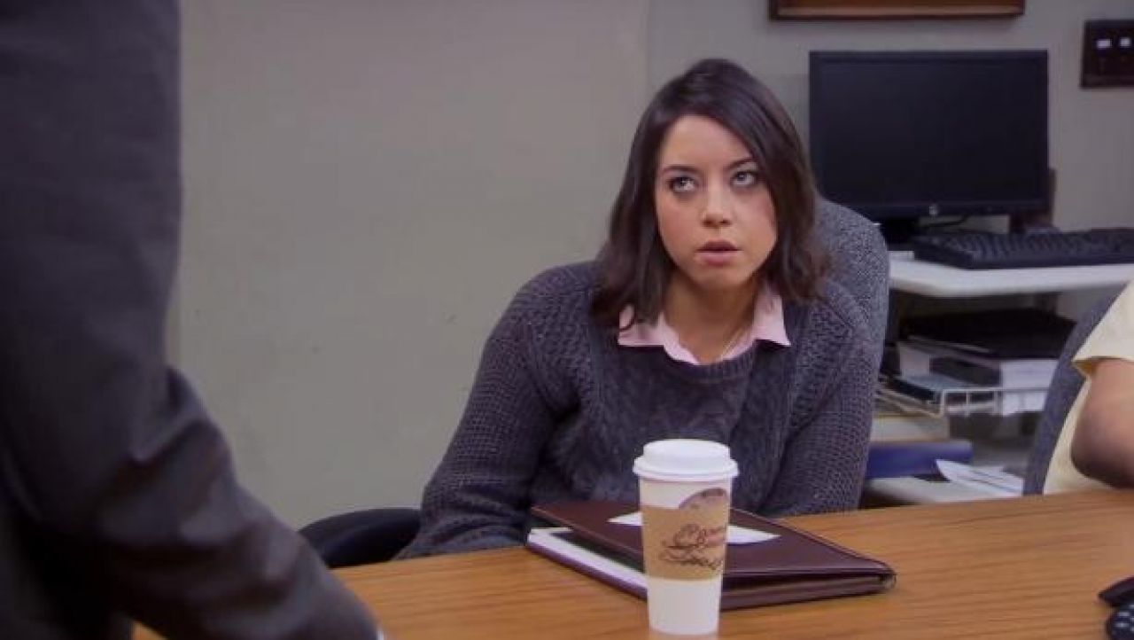 BDG at Urban Outfitters Fall For Cable-Knit Sweater worn by April Ludgate (...