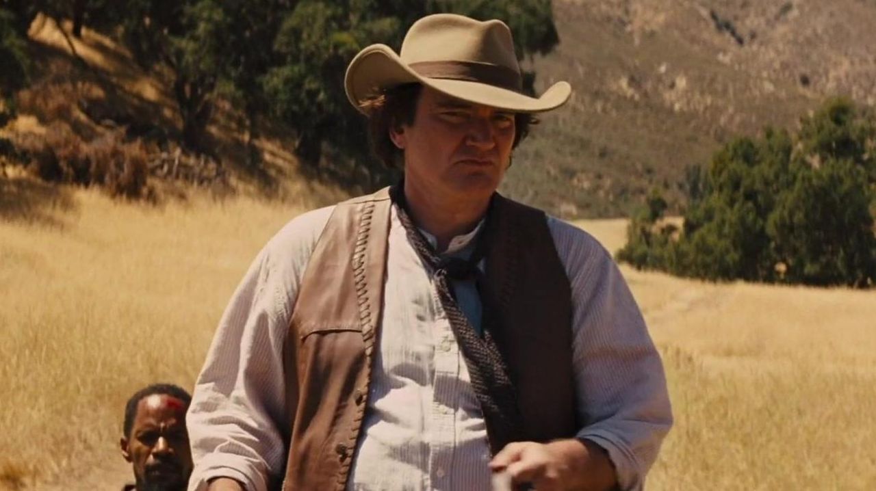 The brown hat worn by Frankie (Quentin Tarantino) in Django Unchained.