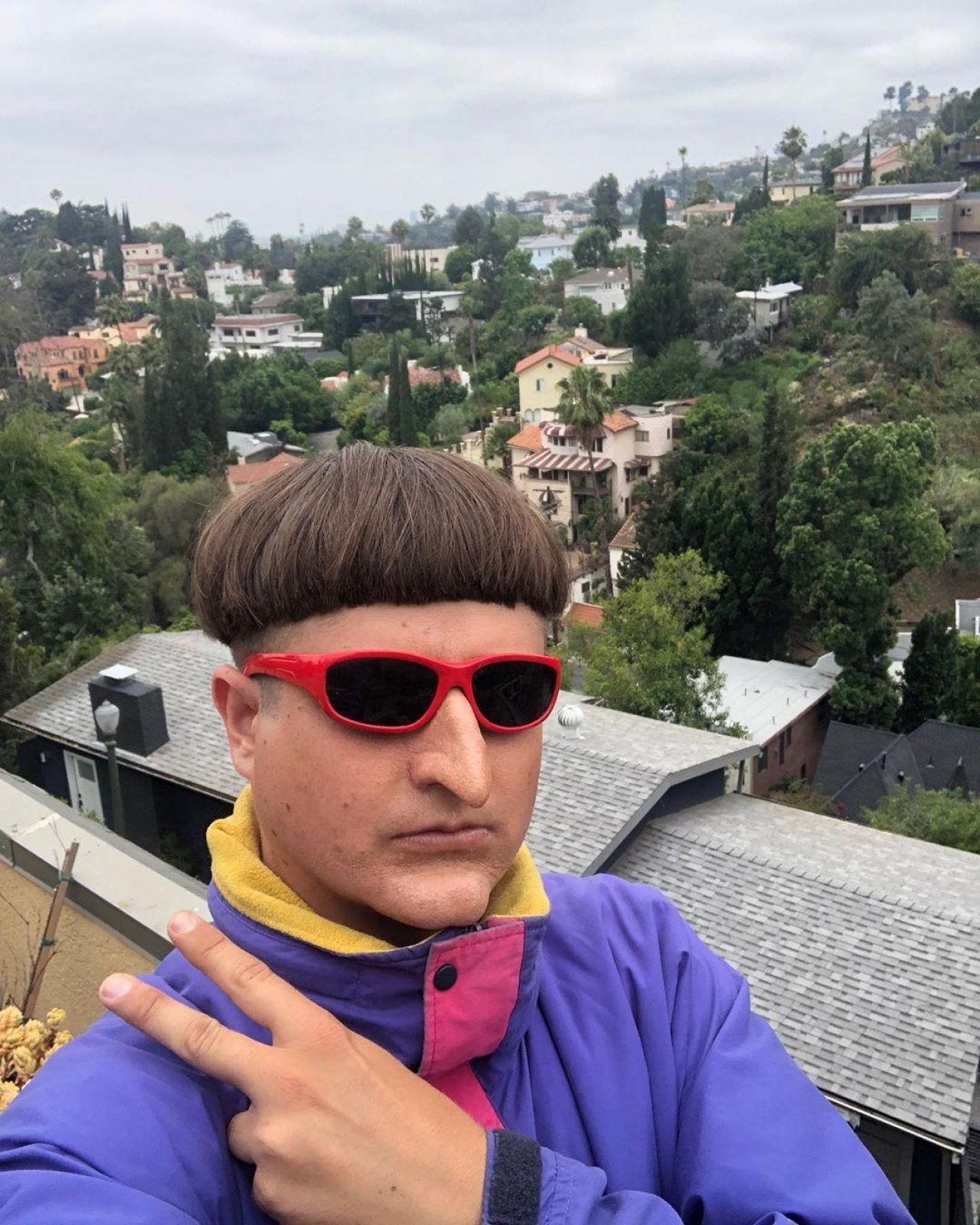 Red Sunglasses worn by Oliver Tree on the Instagram account @olivertree.