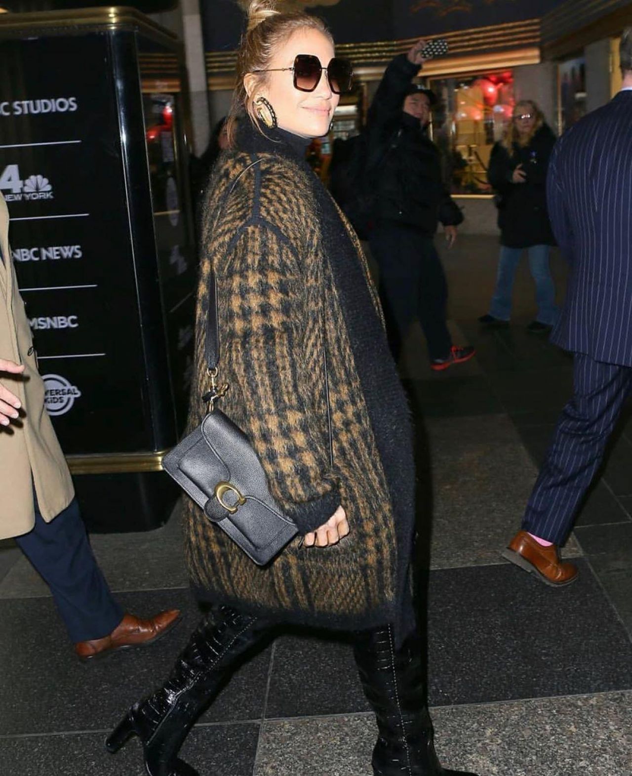 Coach Tabby Shoulder Bag worn by Jennifer Lopez Arriving at Saturday