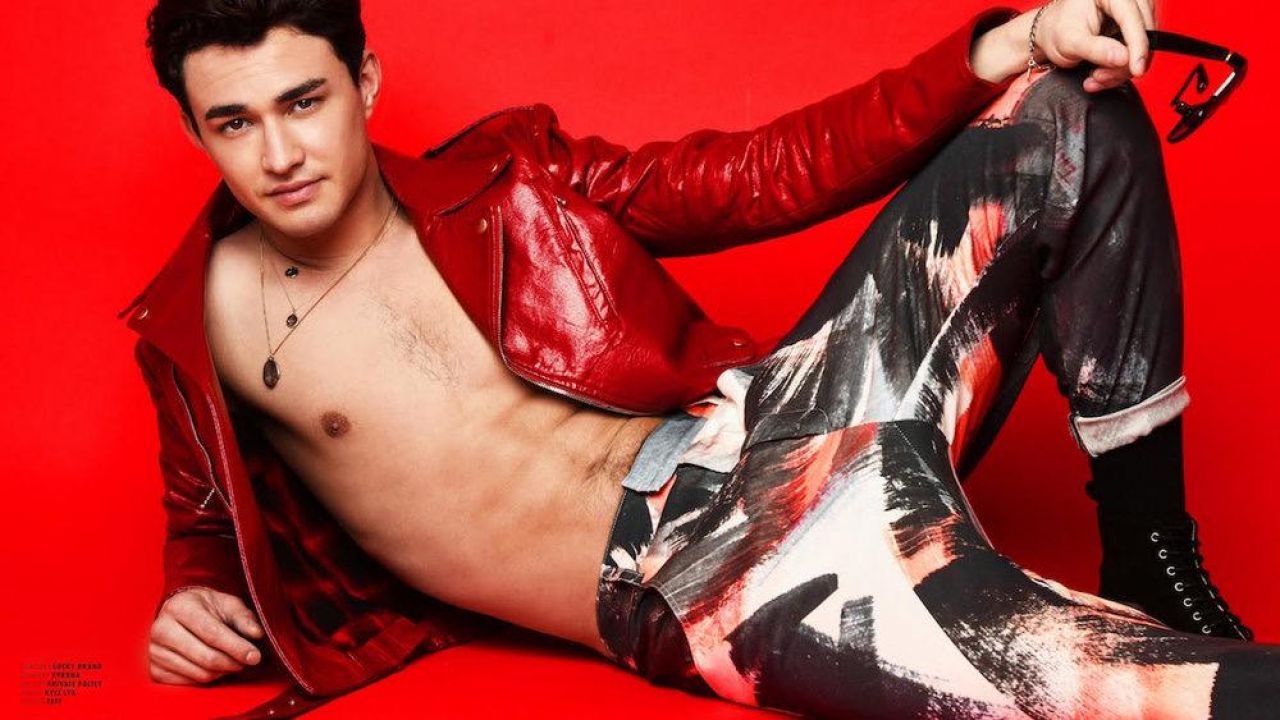The pants Kyle'Lyk worn by Gavin Leatherwood for a photoshoot of A Boo...