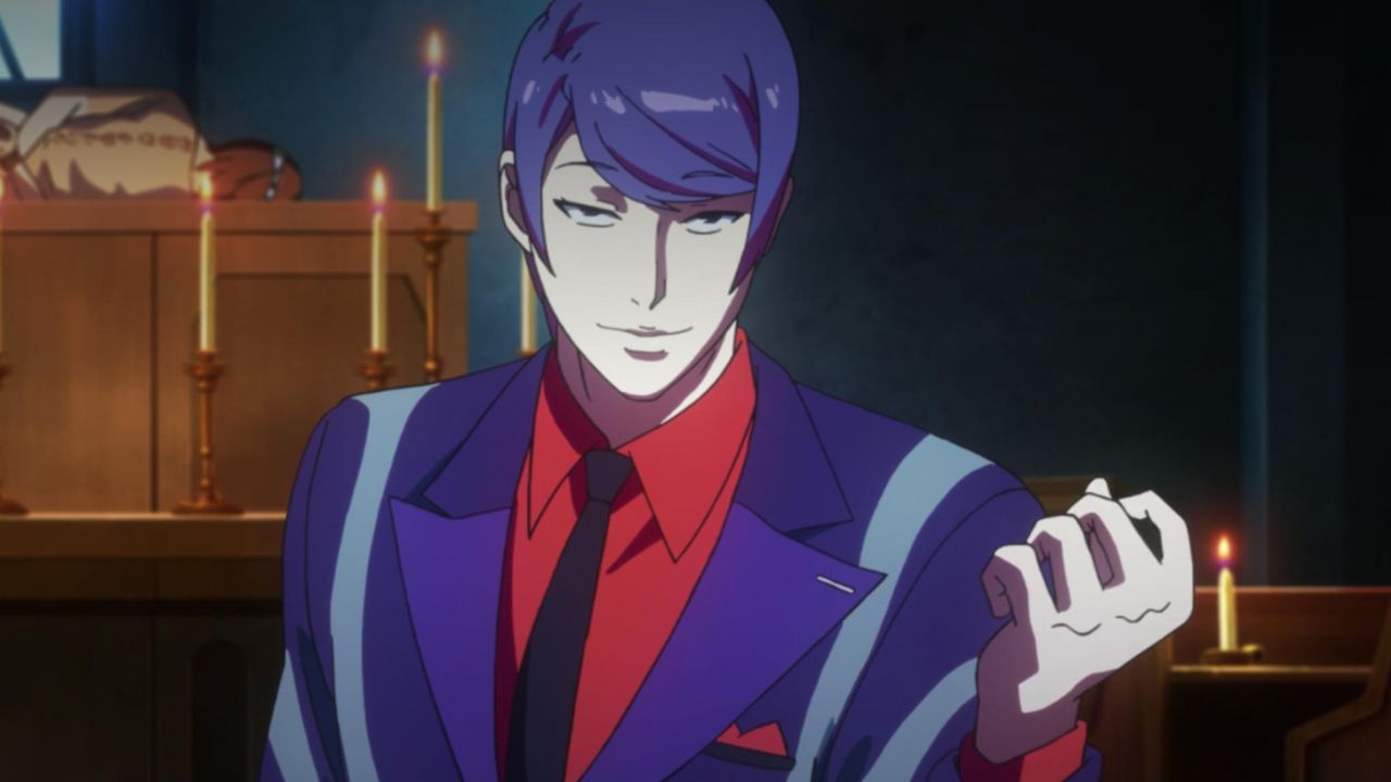 The costume purple Gourmet / Shu Tsukiyama in Tokyo Ghoul S01E05 | Spotern