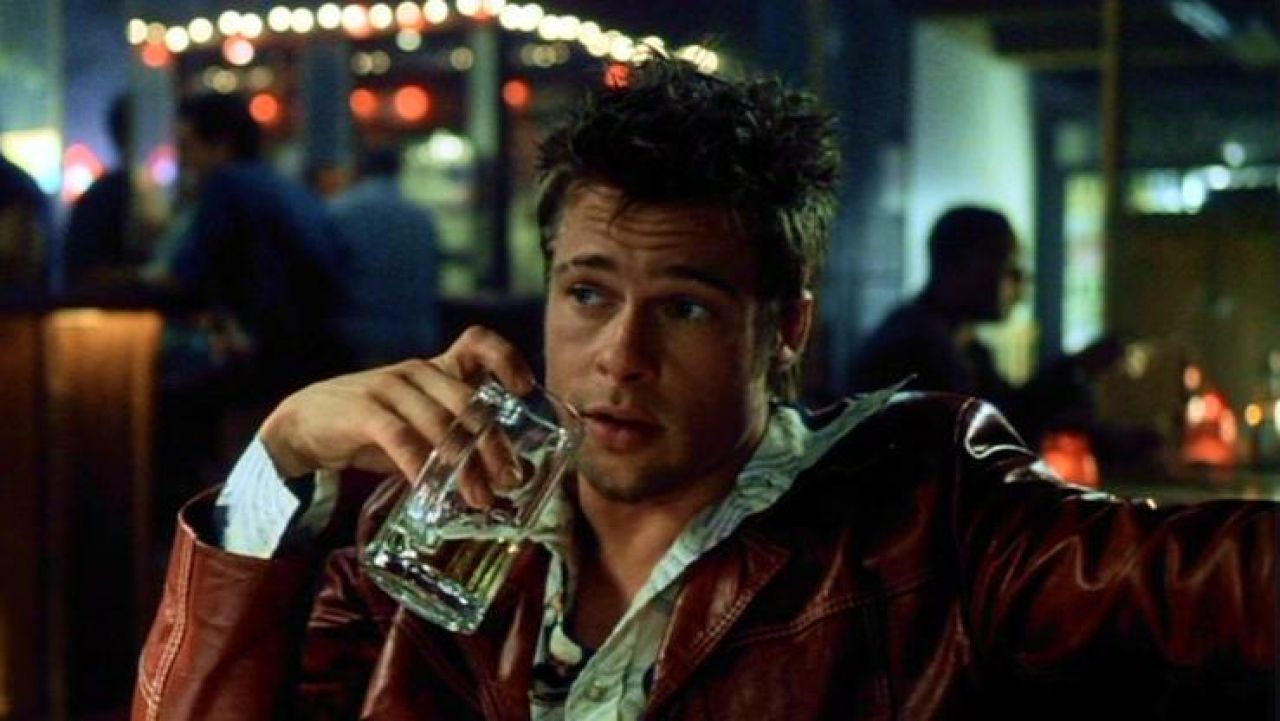 The jacket in red leather Tyler Durden (Brad Pitt) in Fight Club.