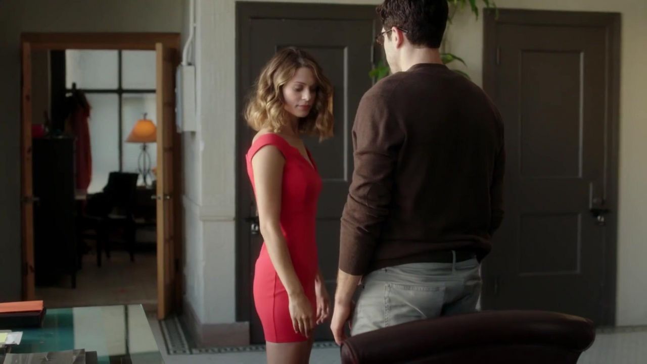 The red dress of Natalie (Lyndsy Fonseca) in The Escort.