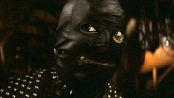 The mask is leather with The Cramp (Stephen Hibbert) - Pulp Fiction