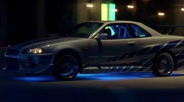 The car Nissan Skyline GT-R Brian O'conner (Paul Walker) in 2 fast 2 Furious