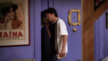The yellow gold on the door of the apartment of Monica Geller (Courteney Cox) in the series Friends (Season 1 Episode 1)
