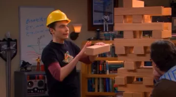 The game of Jenga giant in The Big Bang Theory S06E12