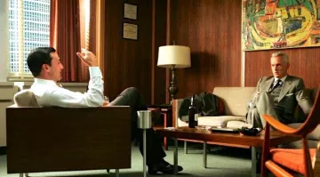 La pintura "Butternut" en la oficina de Don Draper (Jon Hamm) en Mad Men S01E05