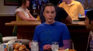 The t-shirt Vitruvian Superman Sheldon Cooper (Jim Parsons) in The Big Bang Theory S07E02