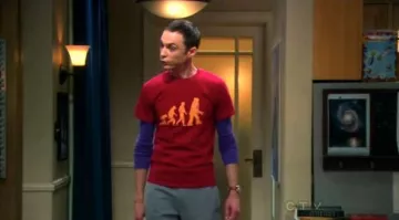 La camiseta "Robot Evolution" de Sheldon Cooper (Jim Parsons) dans The Big Bang Theory S04E03