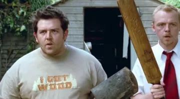 The t-shirt "I Got Wood" from Ed (Nick Frost) in Shaun of the Dead