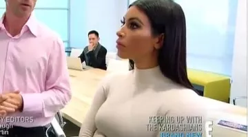 White turtleneck Kim Kardashian