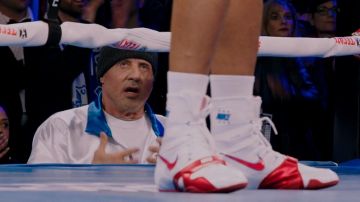 The pair of Nike Hyperko boxing shoes worn by Adonis Johnson (Michael B. Jordan) in Creed: The Legacy of Rocky Balboa