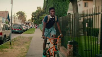 The BMX bike Orange of Malcolm (Shameik Moore) in Dope