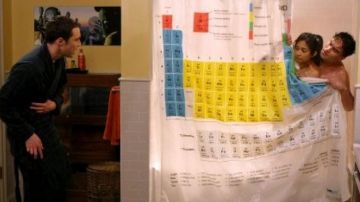 The shower curtain Periodic table in Big Bang Theory