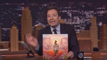 The vinyl Jon Bellion presented by Jimmy Fallon on his show The Tonight Show