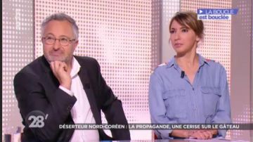 La chemise détails aux épaulettes de Nadia Daam dans 28 minutes de 18/12/2017