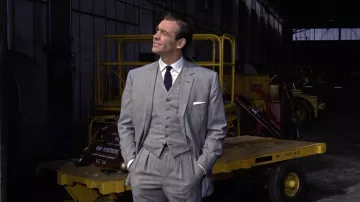 Noir Cravate en twill de Soie porté par James Bond (Sean Connery dans Goldfinger