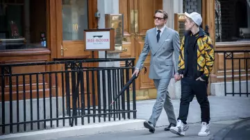 Adi­das Je­remy Scott Wings 2.0 Pixel In­stinct Hi shoes worn by Eggsy (Taron Egerton) as seen in Kingsman: The Service Secret