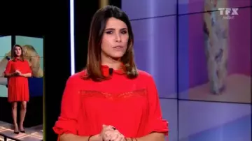 The red dress loose folds of Karine Ferri in Documentaries