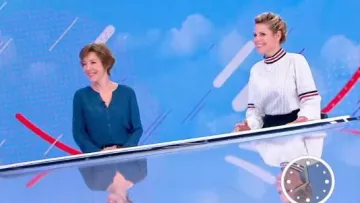 The Top details display of Laura Tenoudji in Télématin from the 01/02/2018