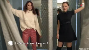 La Robe cintrée à empiècement effet cuir conseillée par Sophie Brafman dans C'est au programme du 30/01/2018