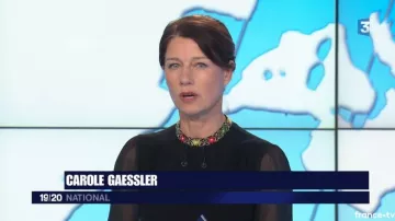 El top con coloridos bordados de Carole Gaessler en el 20/19 del 09/01/2018