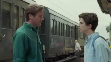 Ralph Lauren Green shirt worn by Oliver (Armie Hammer) as seen in Call Me By Your Name