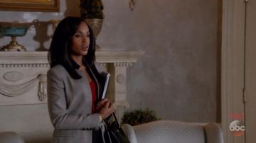 Stella McCartney Glen Plaid Wool Stand Collar Blazer worn by Olivia Pope (Kerry Washington) on Scandal