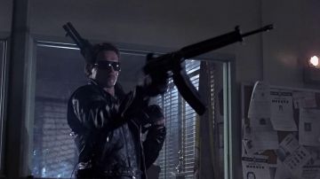 Veste en cuir portés par le T-800 (Arnold Schwarzenegger), comme on le voit dans Le Terminateur