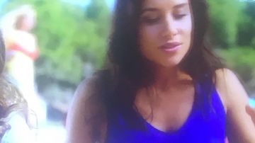 The tank top blue dancer in Camping Paradise