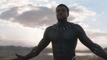 The collar of the Black Panther T Challa (Chadwick Boseman) in a Black Panther