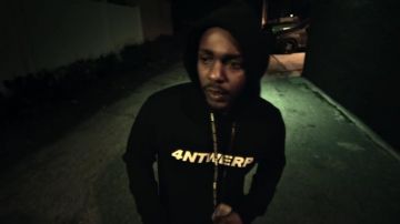 King's dead: Kendrick Lamar wears a 4ntwerp hoodie in his music video with rappers Jay Rock, Future and James Blake