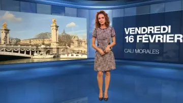 El vestido de tweed de Cali morales en El tiempo de M6 del 16/02/2018