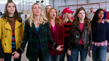 Leather jacket worn by Beca Mitchell (Anna Kendrick) as seen in Pitch Perfect 3