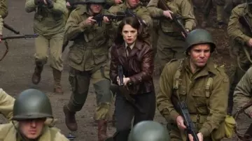 Brown Leather Jacket worn by Peggy Carter (Hayley Atwell) as seen in Captain America: The First Avenger