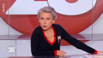Sweater navy V-neck of Elisabeth Quin in 28 minutes of 15/02/2018