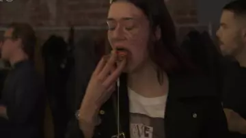 T shirt Zadig and Voltaire worn by the mannequin French Maeva Giani Marshall during the parade in New York city seen in seven to eight the 25.02.18