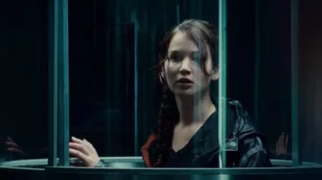 The jacket worn in the arena with Katniss Everdeen (Jennifer Lawrence) in The Hunger Games