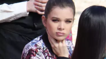 Floral Bomber Jacket worn by Emily (Hailee Steinfeld) as seen in Pitch Perfect 3