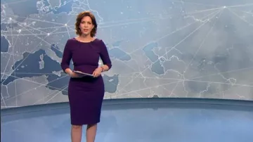 El vestido morado de Nathalie Renoux en Le 19:45 del 11/02/2018