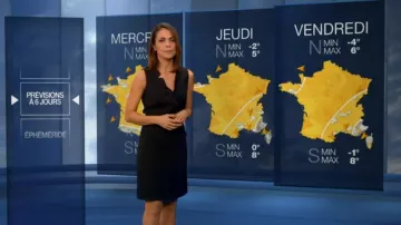 La robe noire de Cali Morales dans La météo de M6 du 19/02/2018
